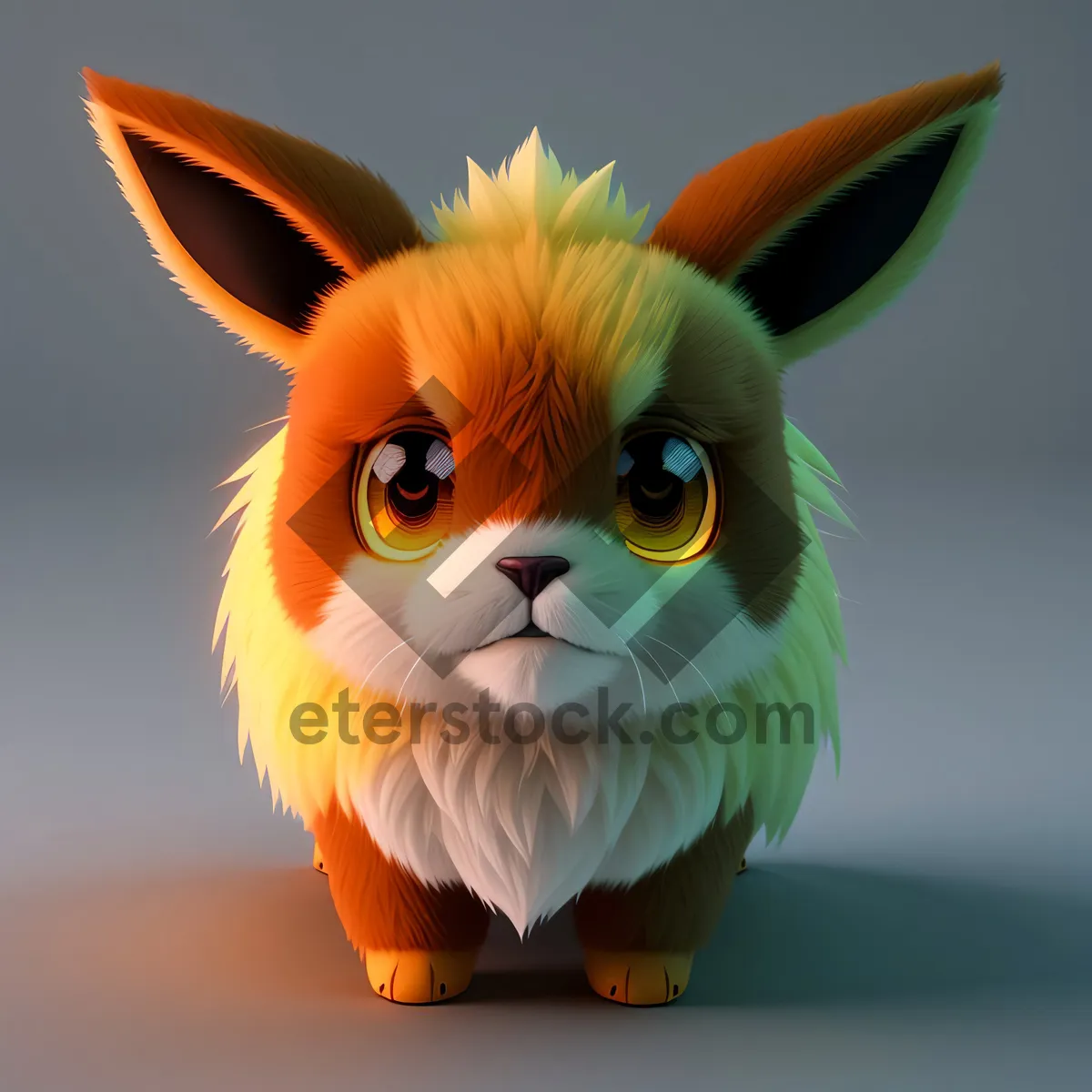 Picture of Adorable Fluffy Kitty with Piercing Green Eyes