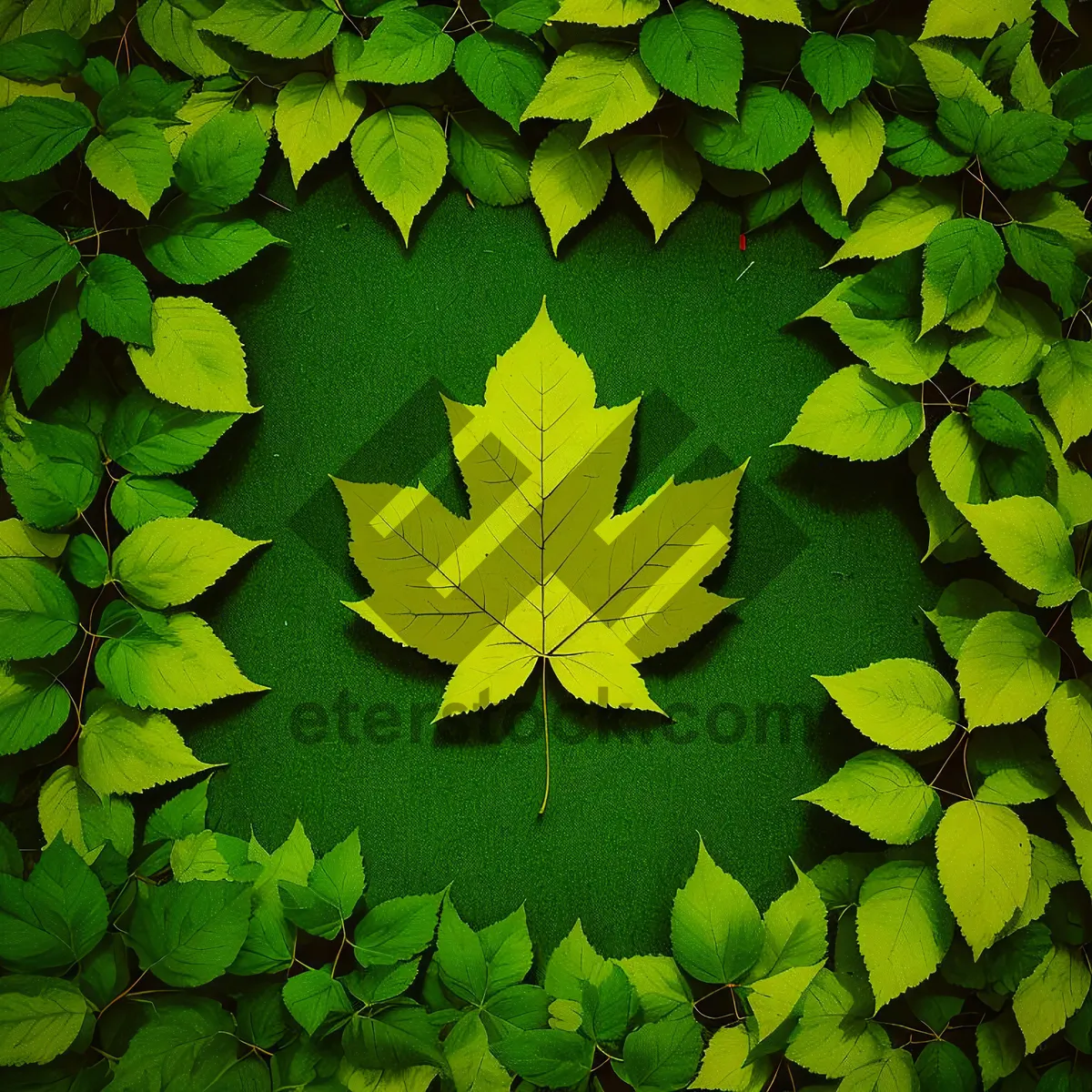 Picture of Summer Forest Leaf Texture in Lush Greenery