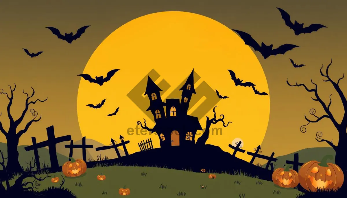 Picture of Halloween Night Sky with Spooky Silhouettes