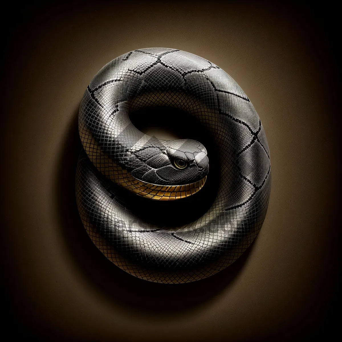 Picture of Night Serpent: Captivating Black Reptile in Wildlife