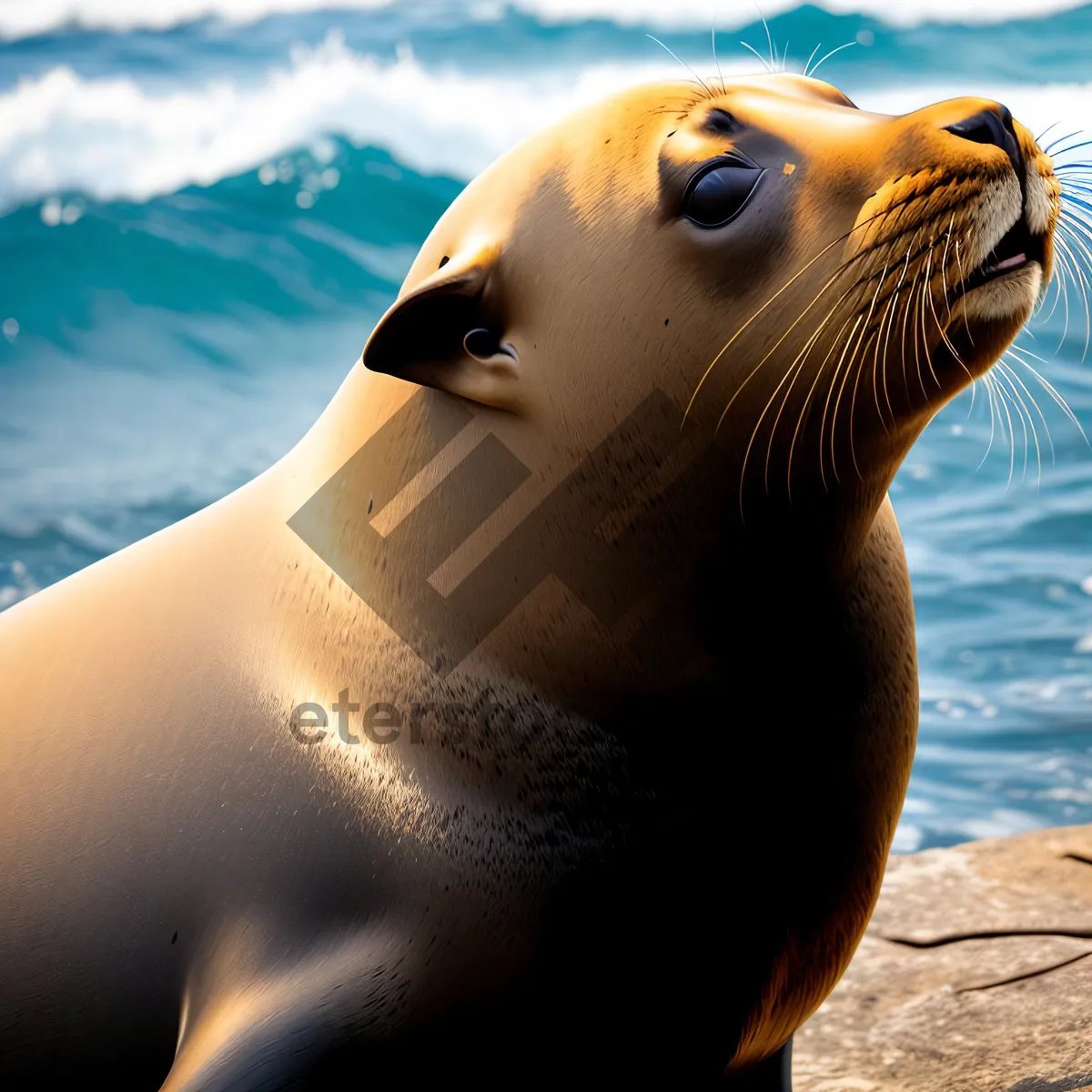 Picture of Aquatic Mammal Basking on Arctic Beach