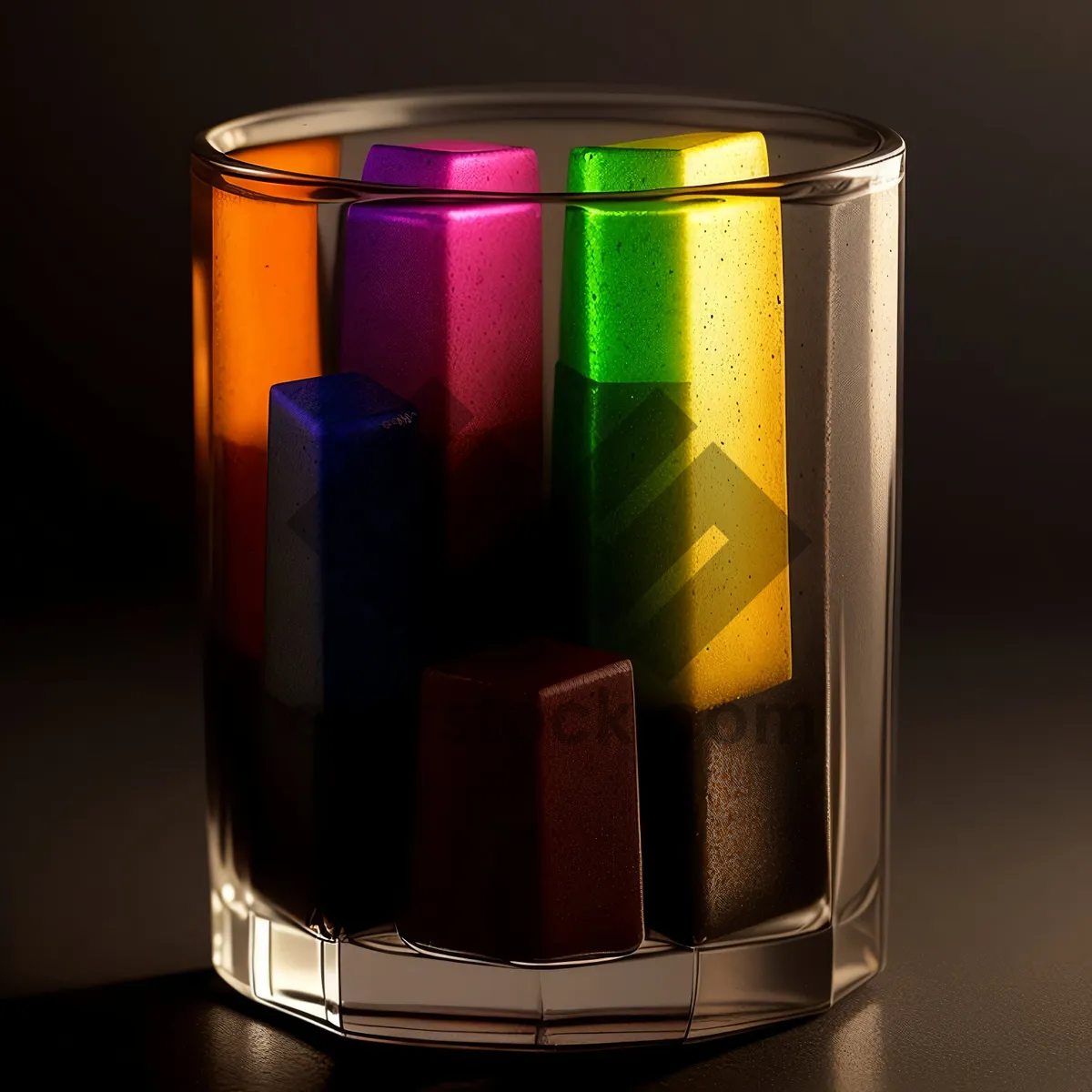 Picture of Refreshing Ice Cold Cocktail in Glass with Candle