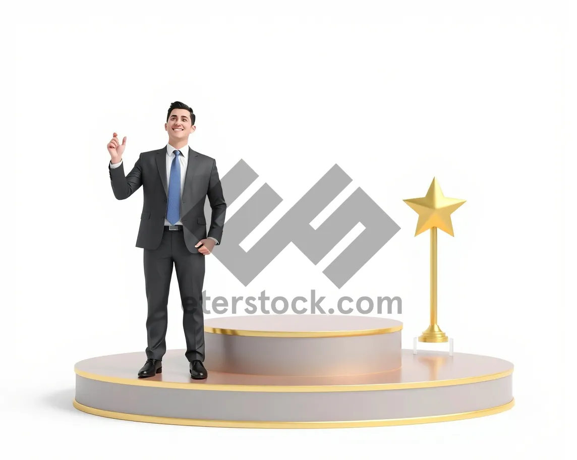 Picture of Successful businessman in corporate suit working in office.