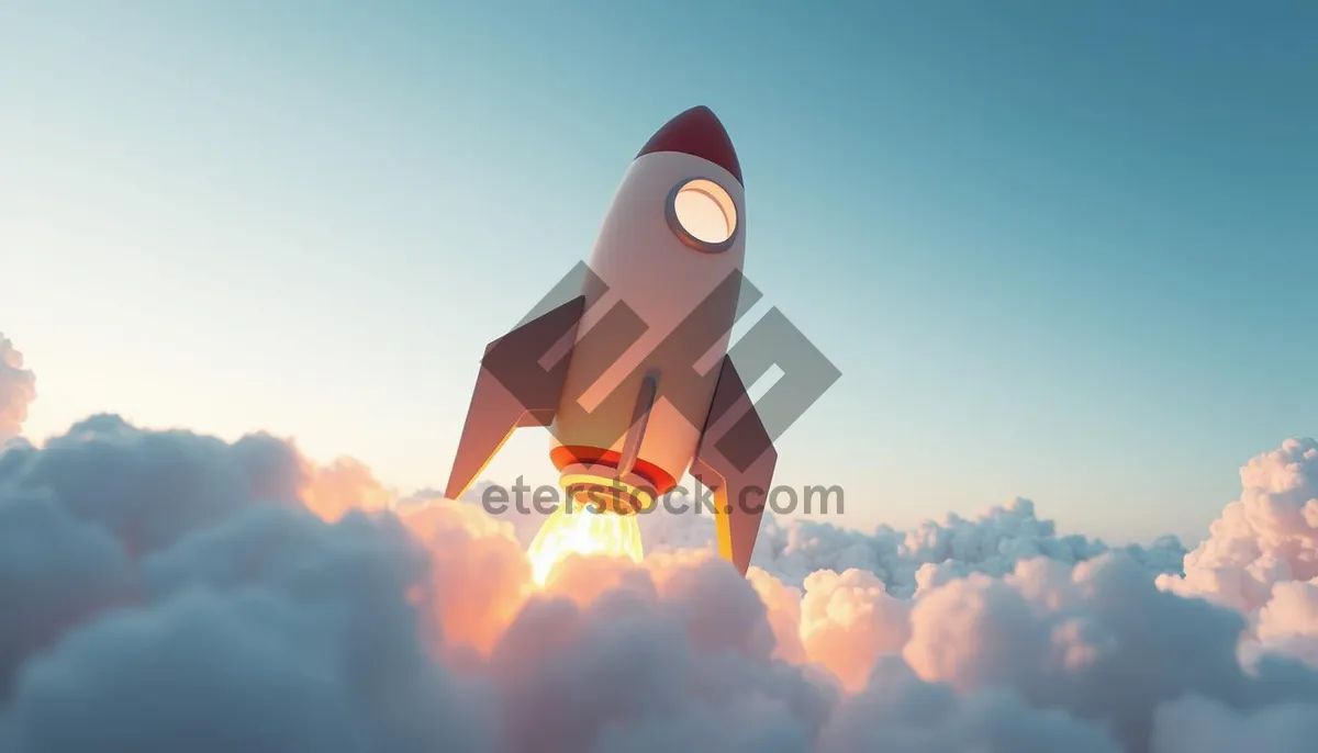 Picture of Sunset shuttlecock flying through cloudy sky