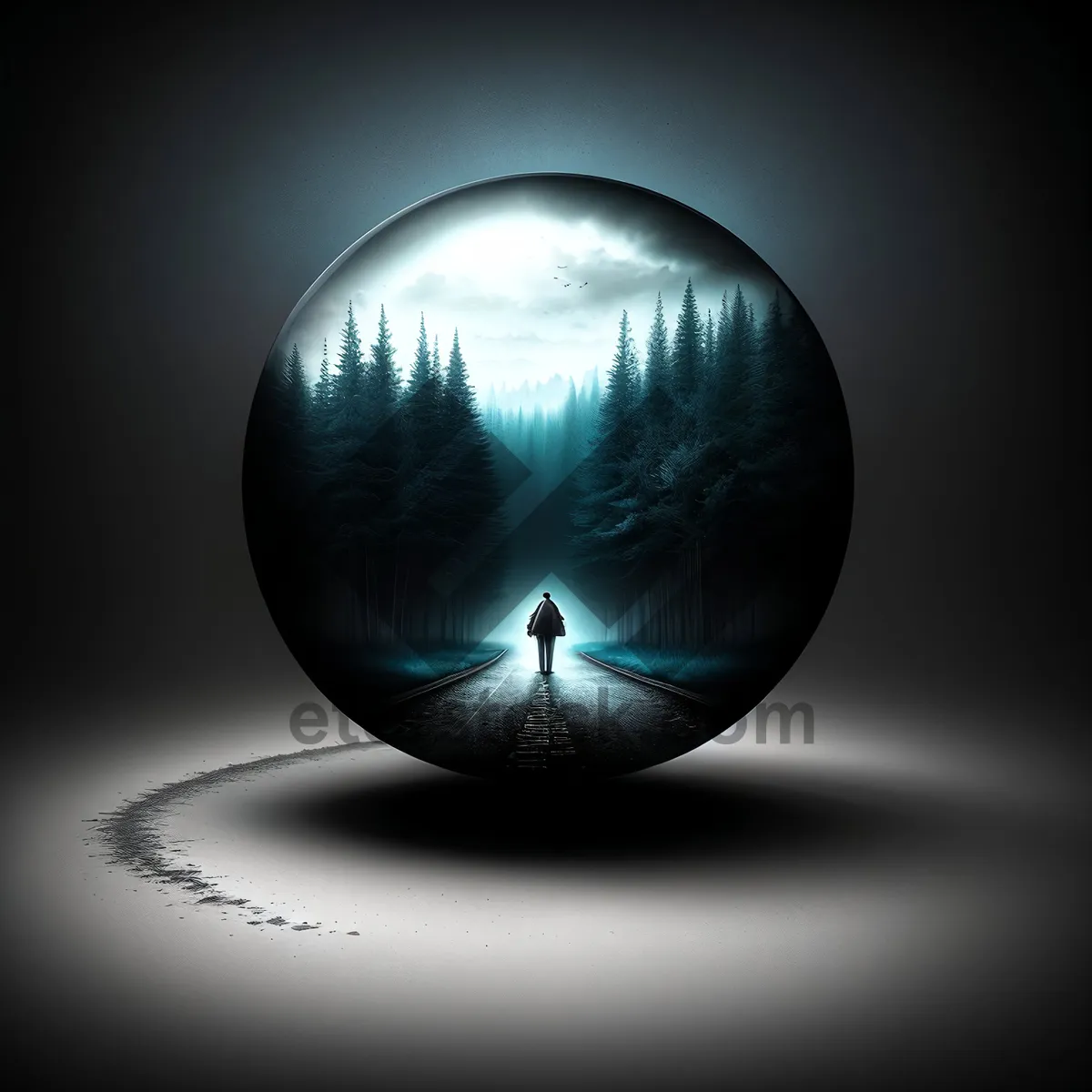 Picture of Shiny Globe Icon - Glass Design for Web