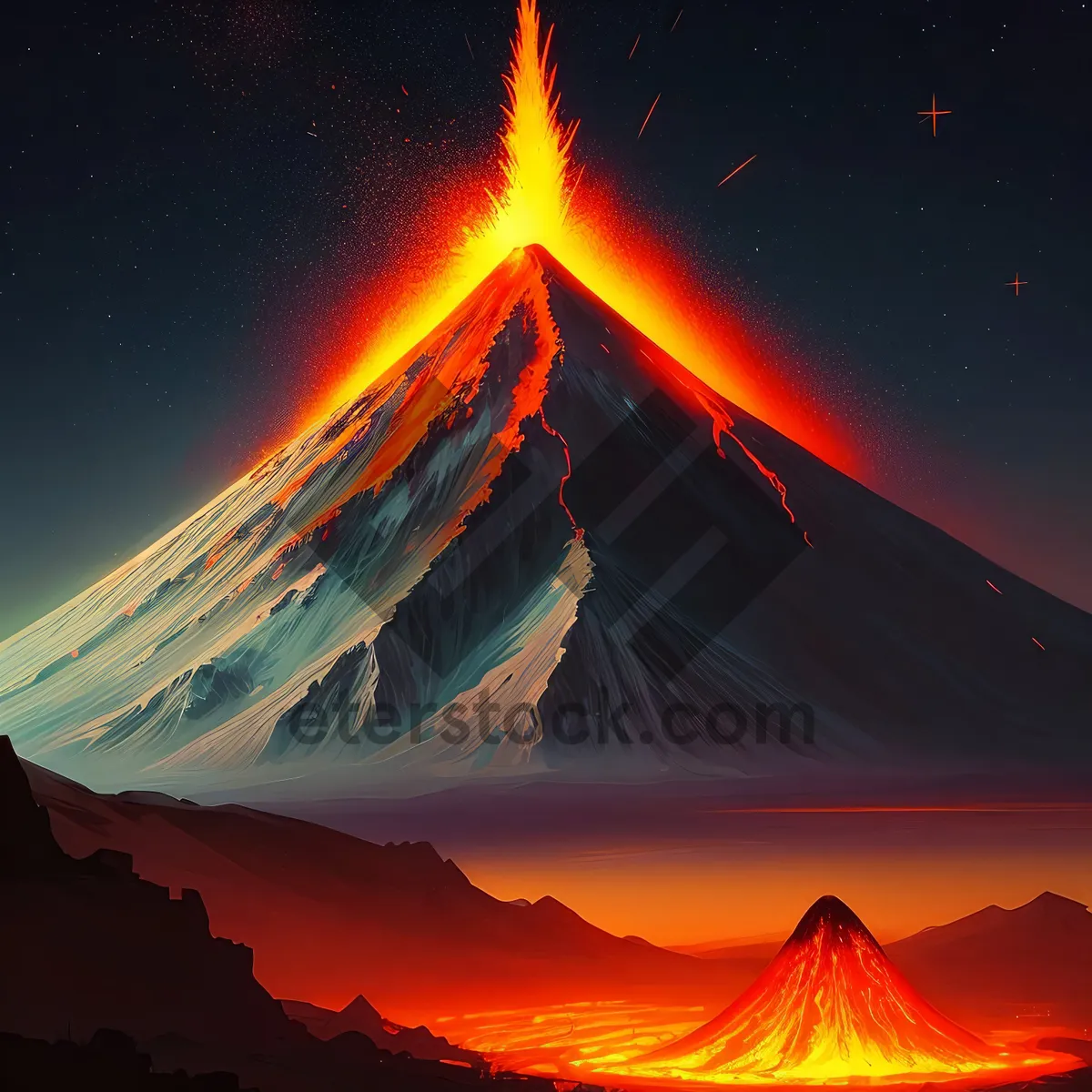 Picture of Fiery Volcano: A Stunning Display of Nature's Power