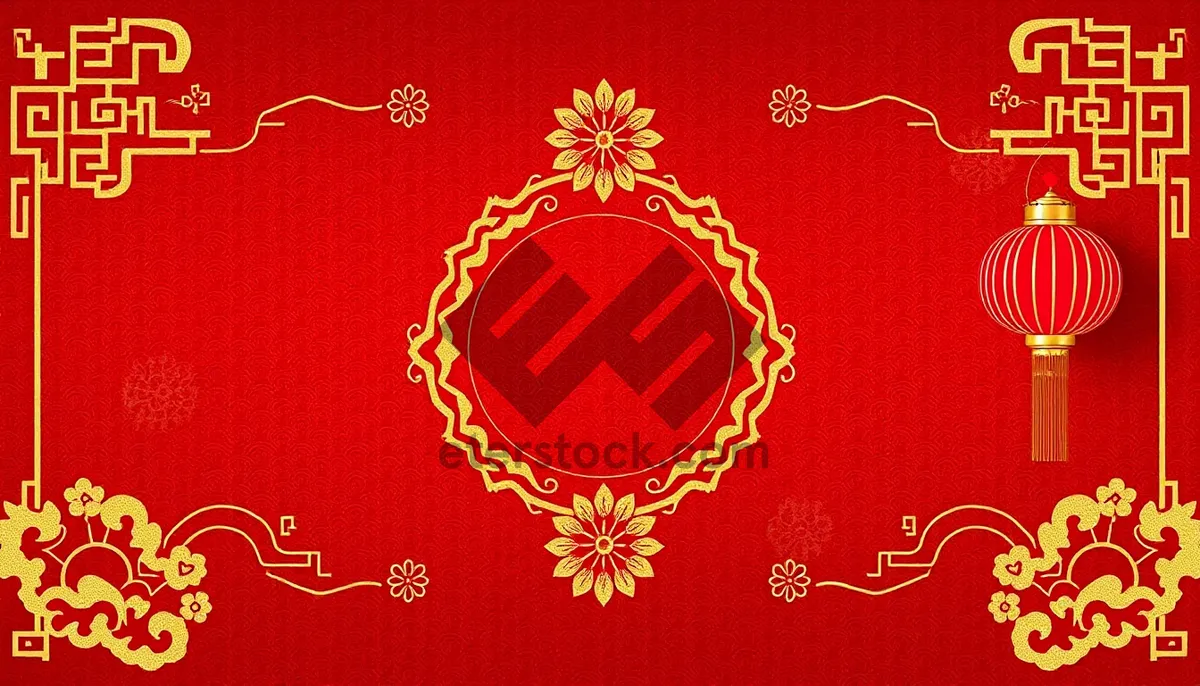 Picture of Vintage floral pattern wallpaper with ornate frame.