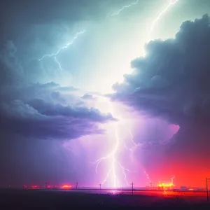 Electric Thunderstorm Illuminating Celestial Night Sky