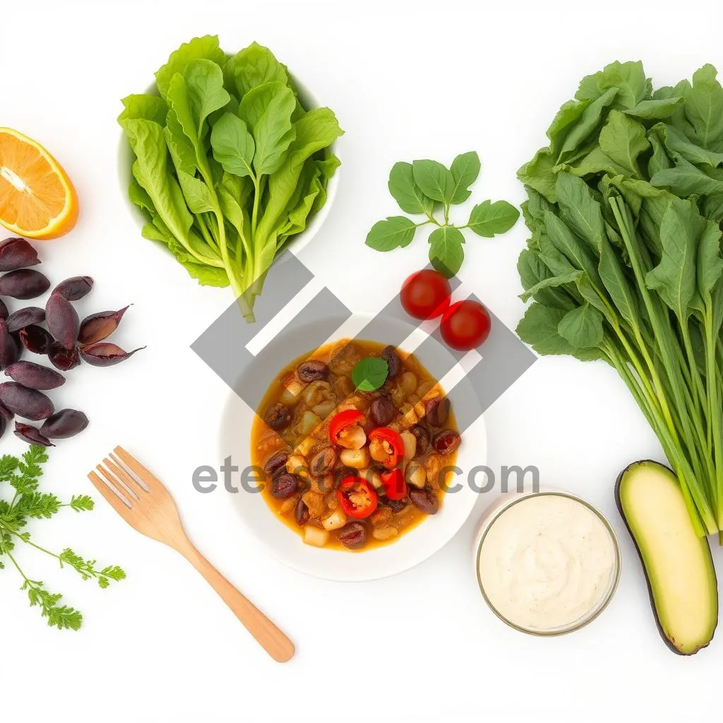 Picture of Fresh Vegetable Salad Plate with Tomato and Pepper