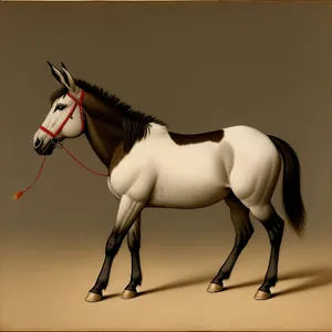 Thoroughbred stallion adorned with bridle