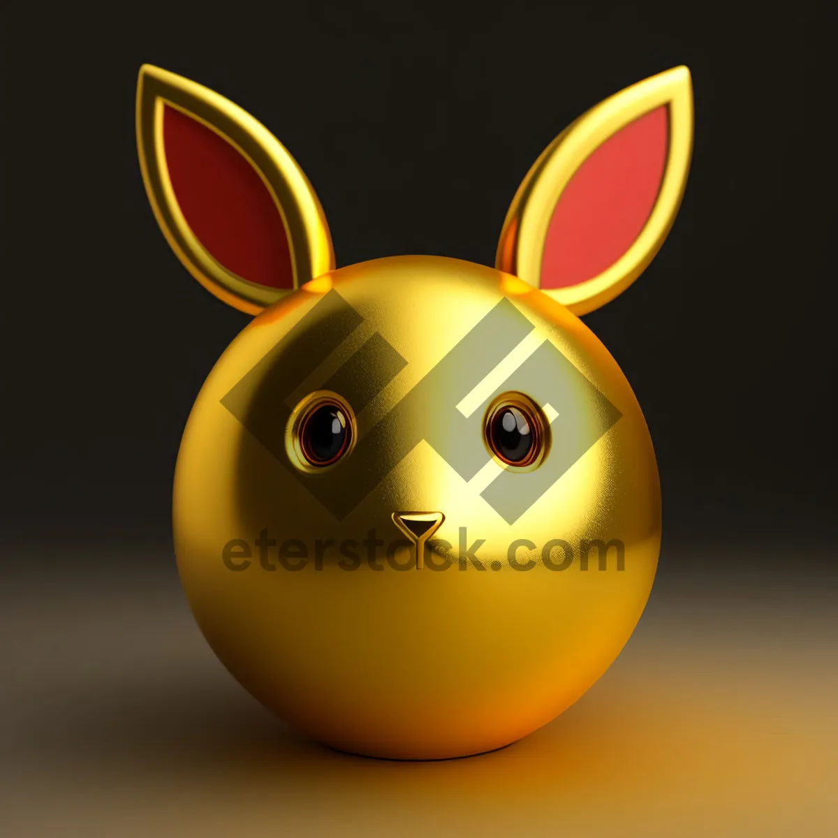 Picture of Bunny Bangle Icon: 3D Cartoon Hen with Sphere Symbol
