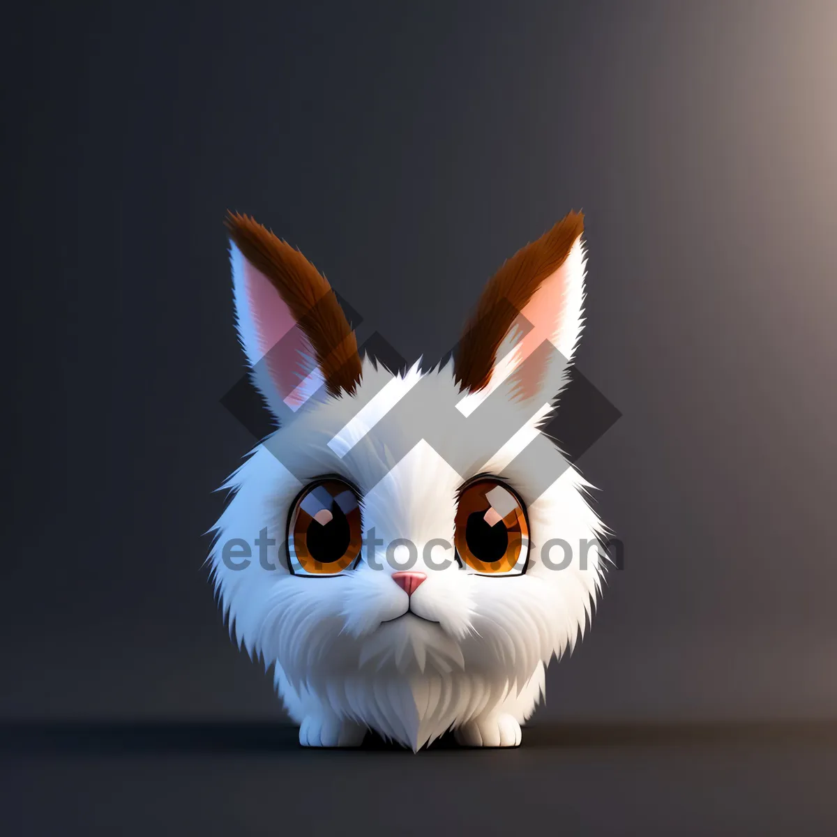 Picture of Fluffy Bunny Portrait - Cute Easter Pet with Adorable Ears