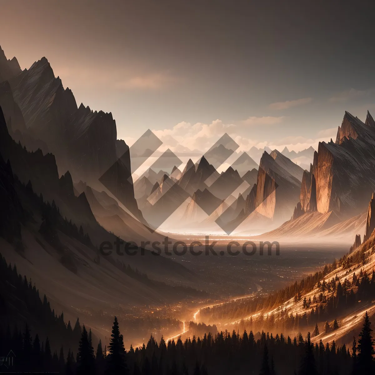 Picture of Majestic Snow-Capped Peak in Alpine Wonderland