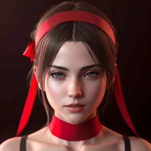 Stylish brunette lady with captivating gaze