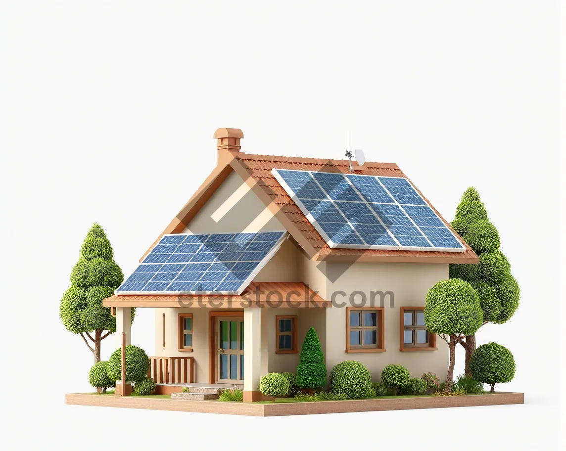 Picture of Modern Home with Brick Exterior and Solar Panels