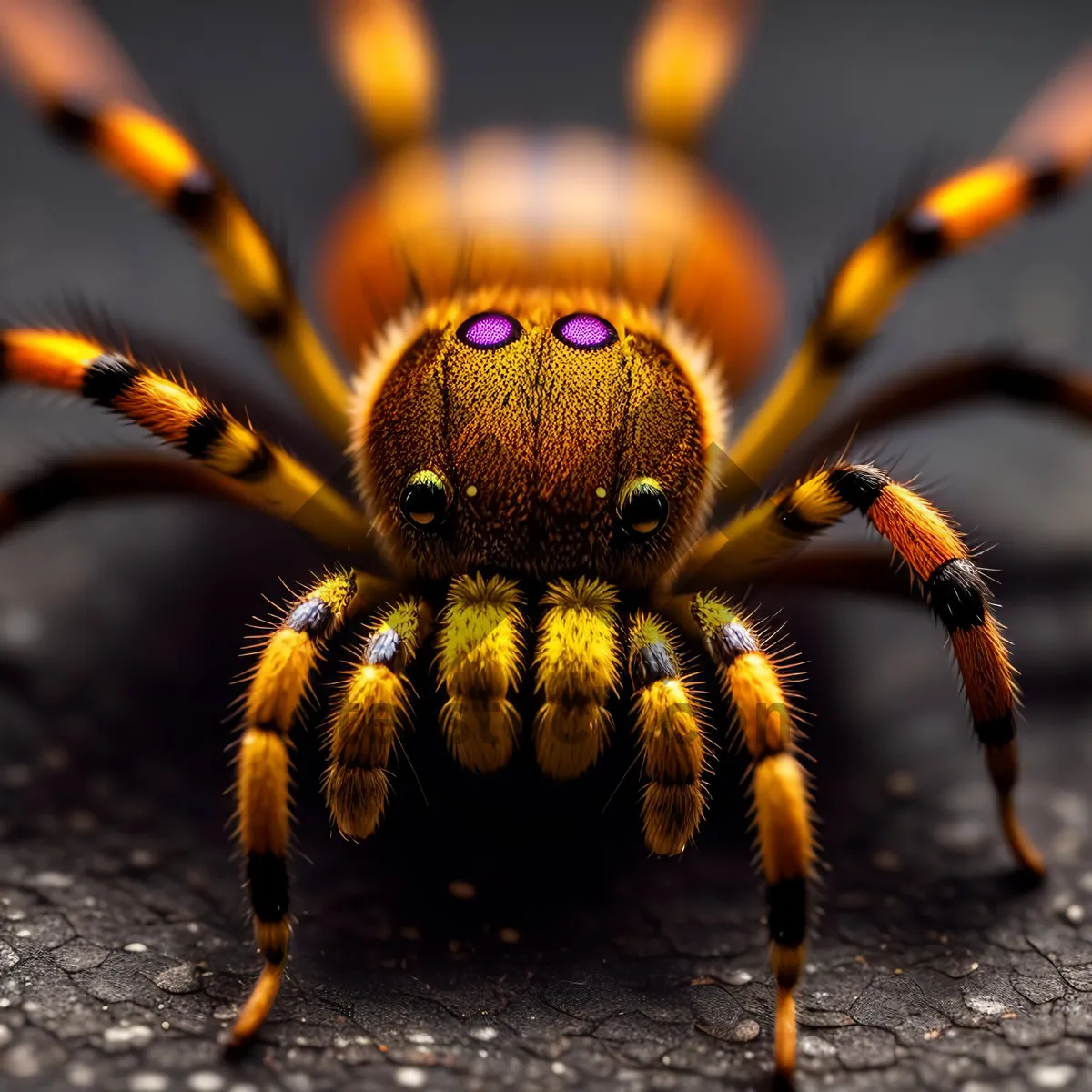 Picture of Black and Gold Garden Spider on Yellow Flower