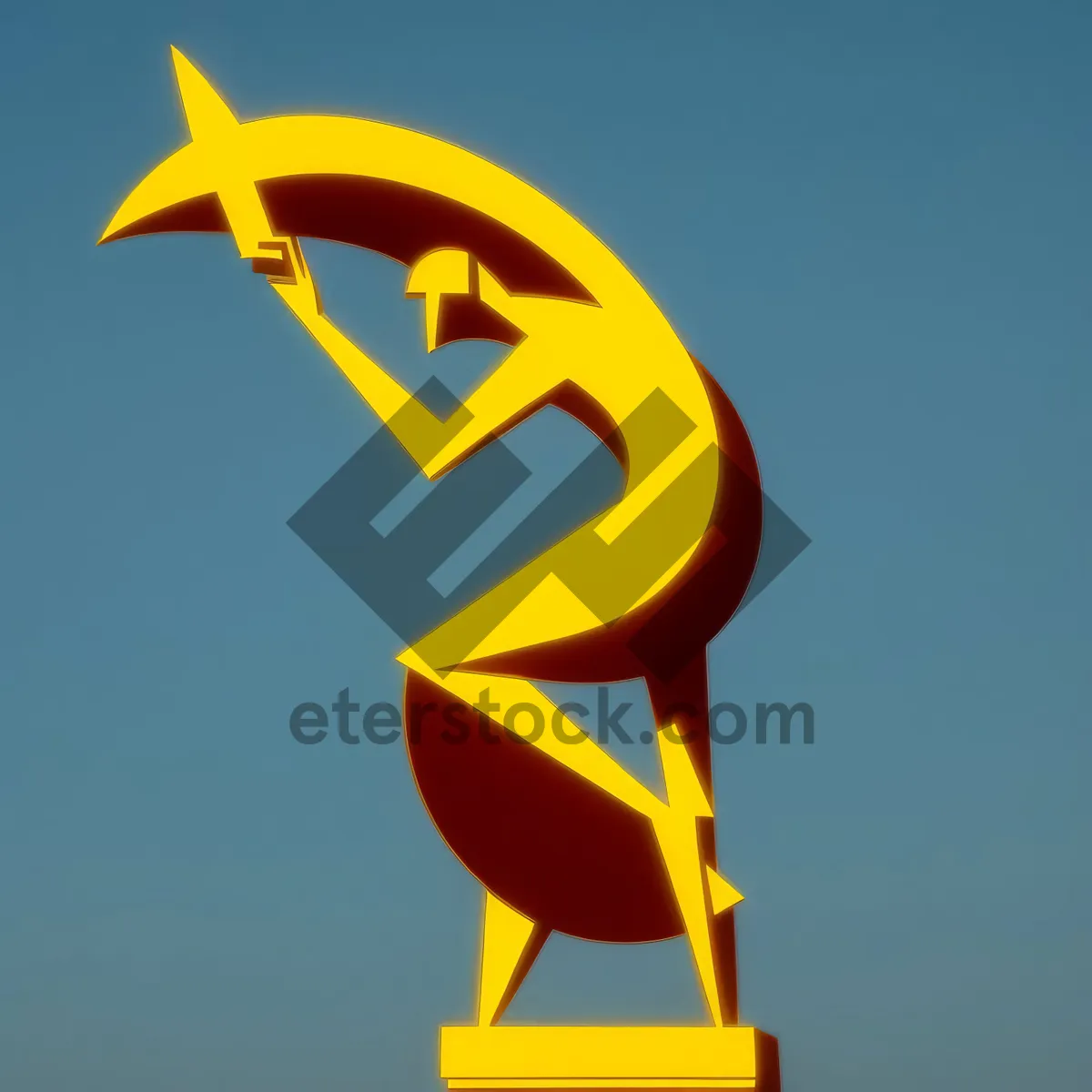 Picture of Golden 3D Symbol Icon Sign