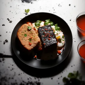 Gourmet grilled beef salad with fresh vegetables.