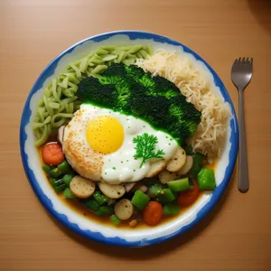 Delicious Vegetable Plate with Tasty Fried Broccoli