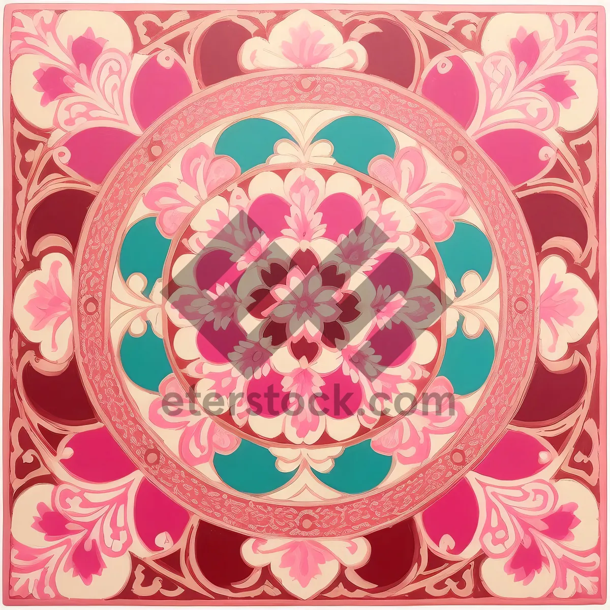 Picture of Vintage Floral Seamless Pattern with Ornate Arabesque Design