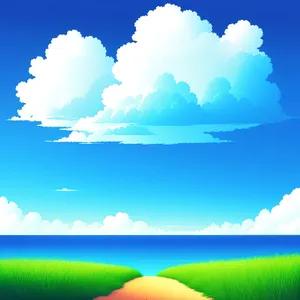 Serene Summer Sky Over Countryside Meadow