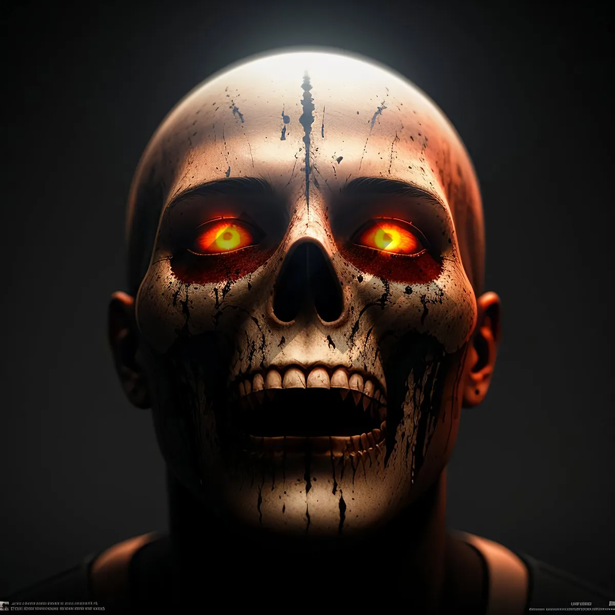 Picture of Ghastly Pirate Skull Sculpture: Terrifying Plastic Art