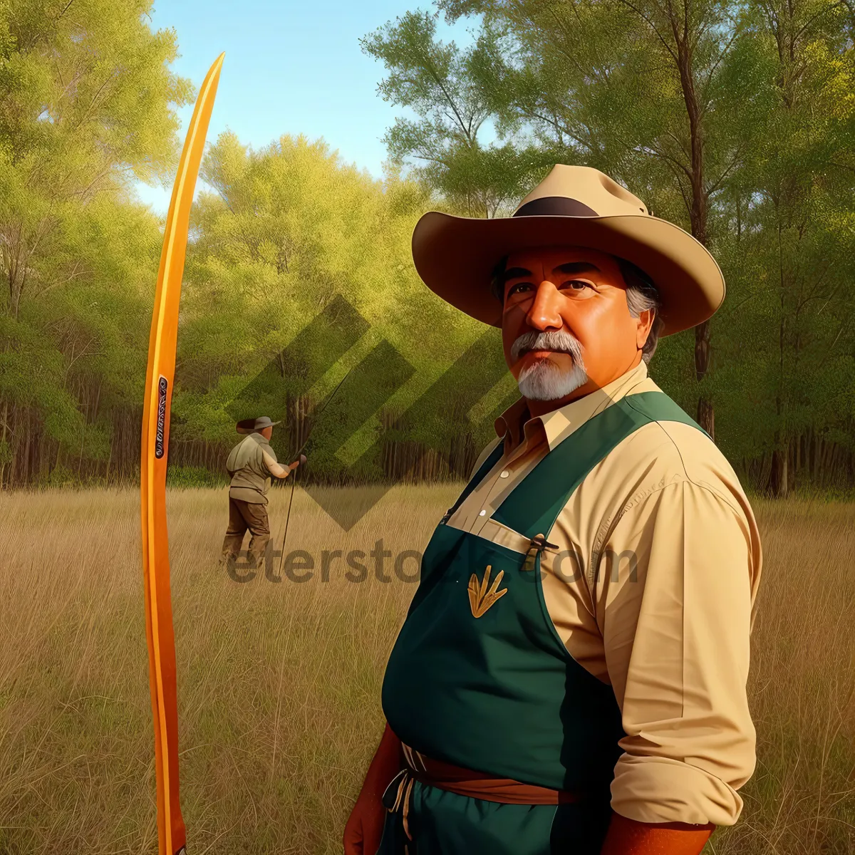 Picture of Cowboy with Hat and Bow