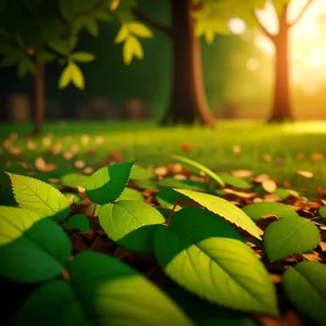 Vibrant Spring Foliage in a Woody Grove