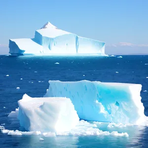 Arctic Glacier in Serene Ocean Landscape