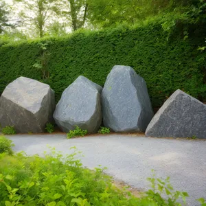 Serene Memorial Garden amidst Lush Green Landscape