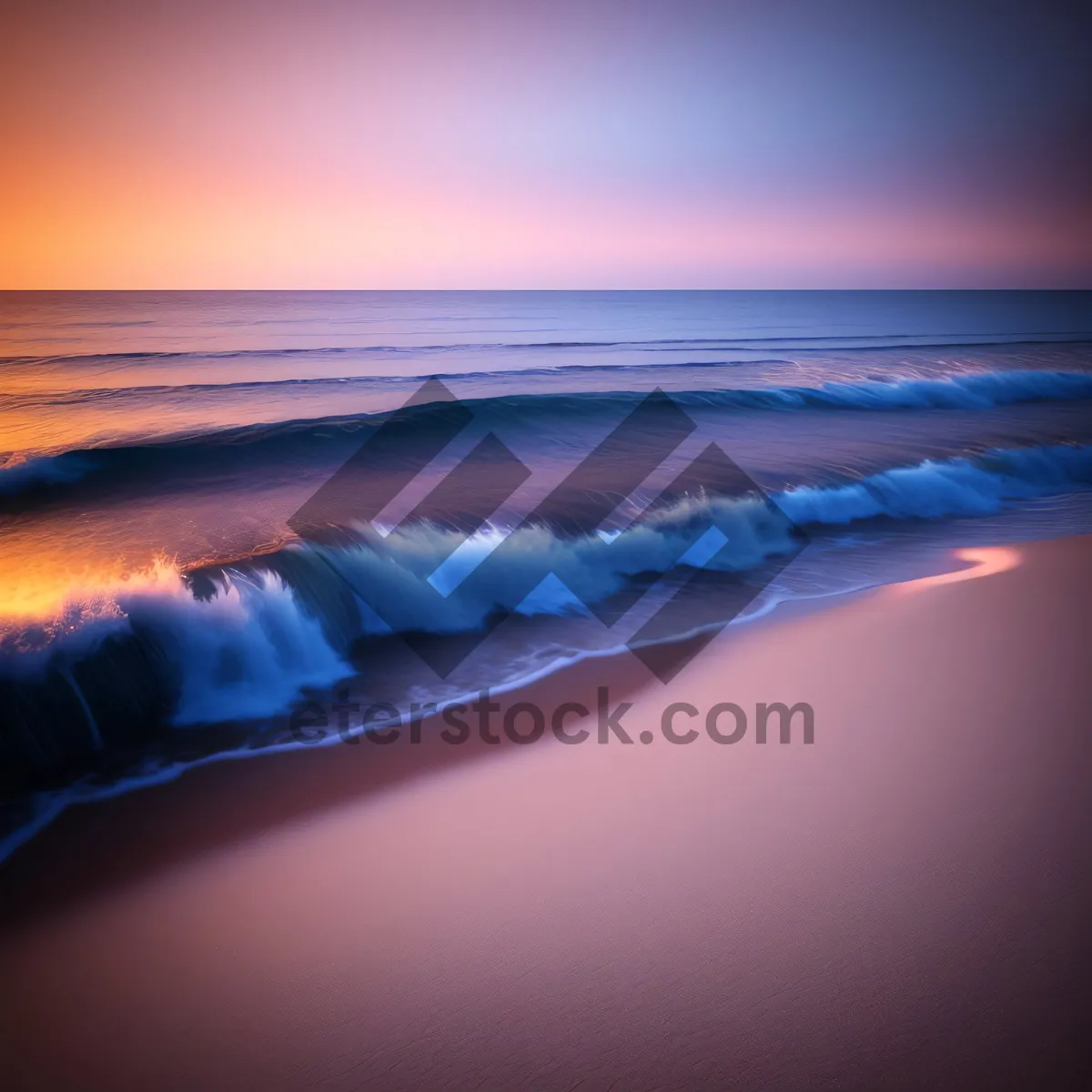 Picture of Serene Sunset over Seaside Horizon