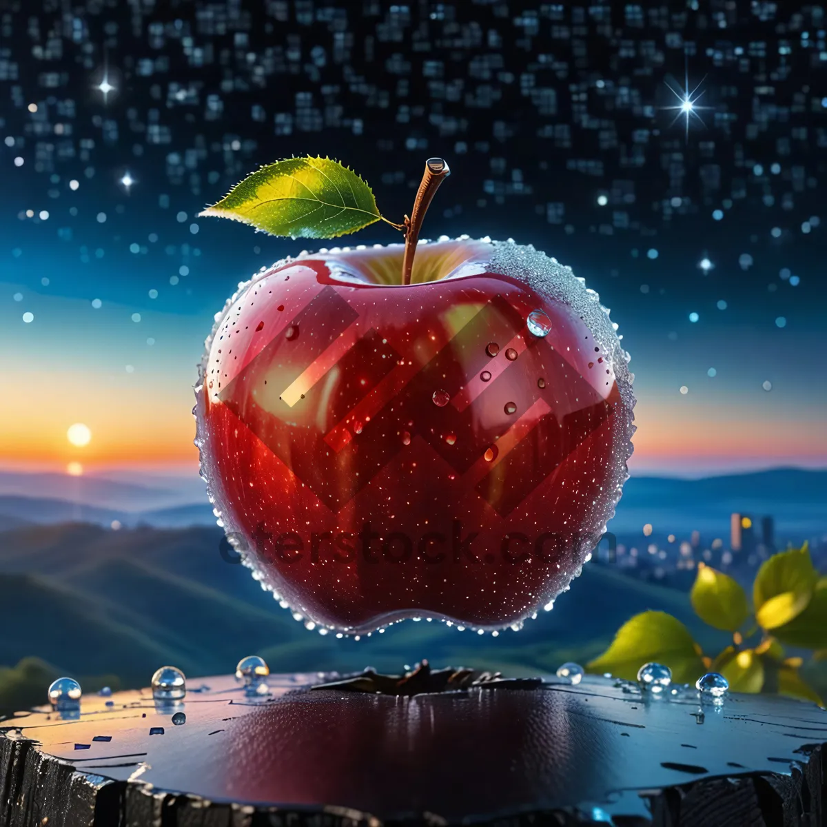 Picture of Fresh and Juicy Red Delicious Apple