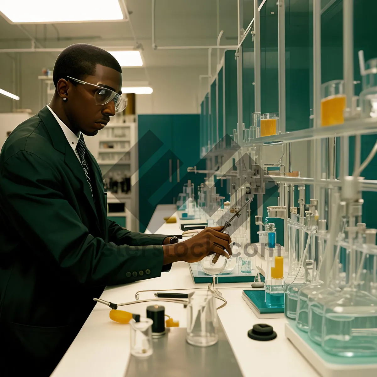 Picture of Medical Professional at Work: Doctor in Lab Coat Treating Patient