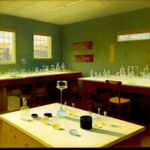 Modern Kitchen Interior with Wood Table and Chairs