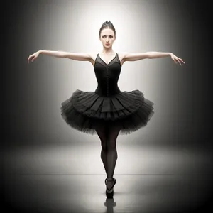 Elegant Ballet Performance: Graceful Dancer in Mid-Air Leap