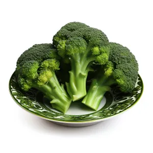 Healthy vegetable dinner with fresh broccoli and cabbage