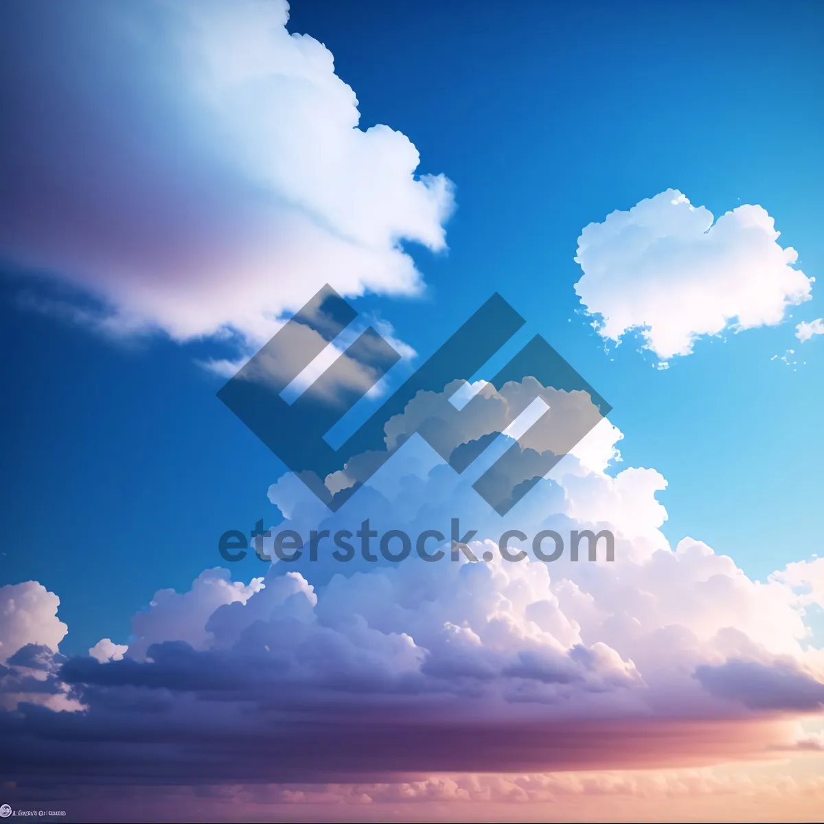 Picture of Vibrant Azure Sky with Fluffy Clouds