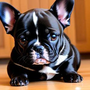 Cute Terrier Bulldog Puppy with Wrinkles