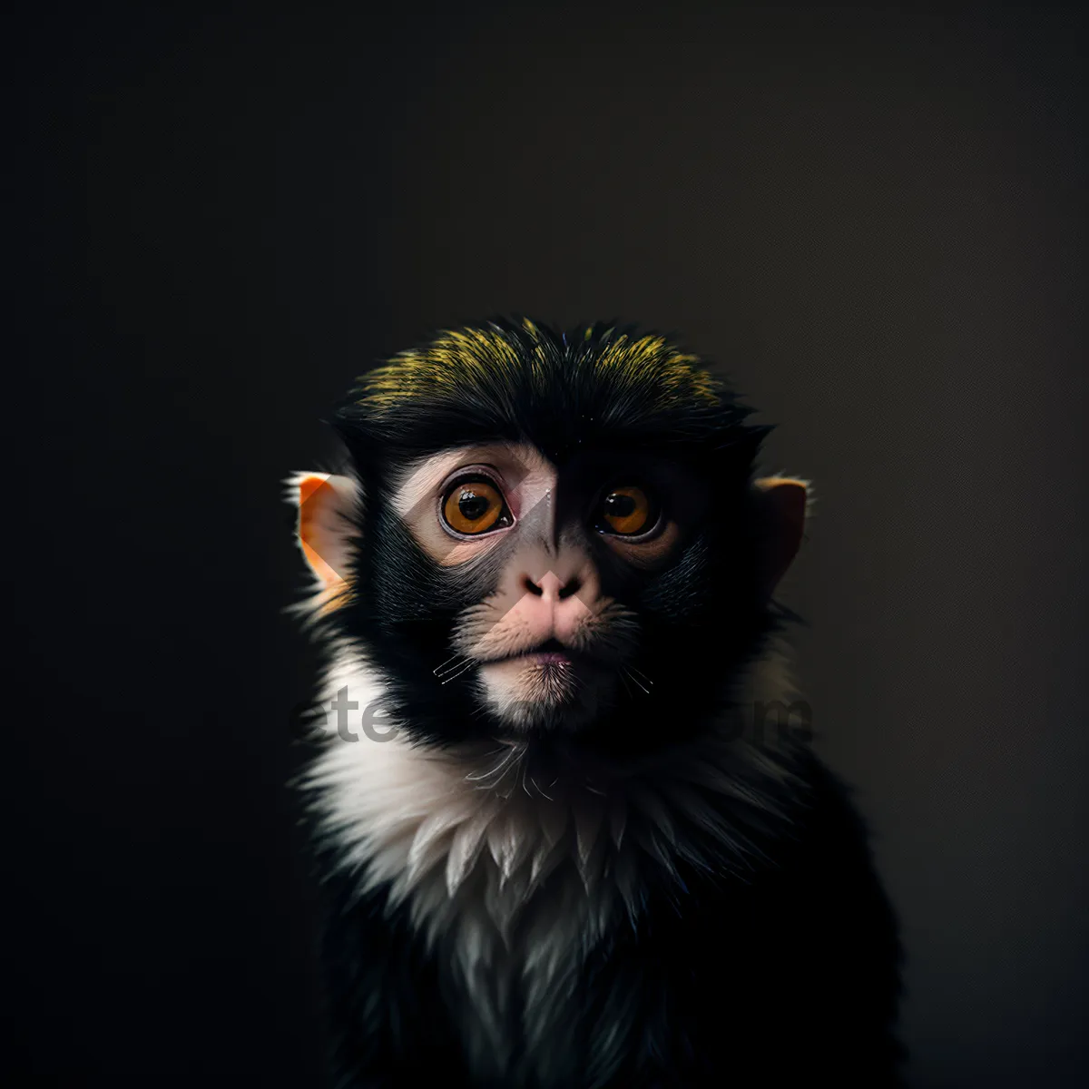 Picture of Endearing baby monkey with eyes that captivate and charm, exuding pure adorableness