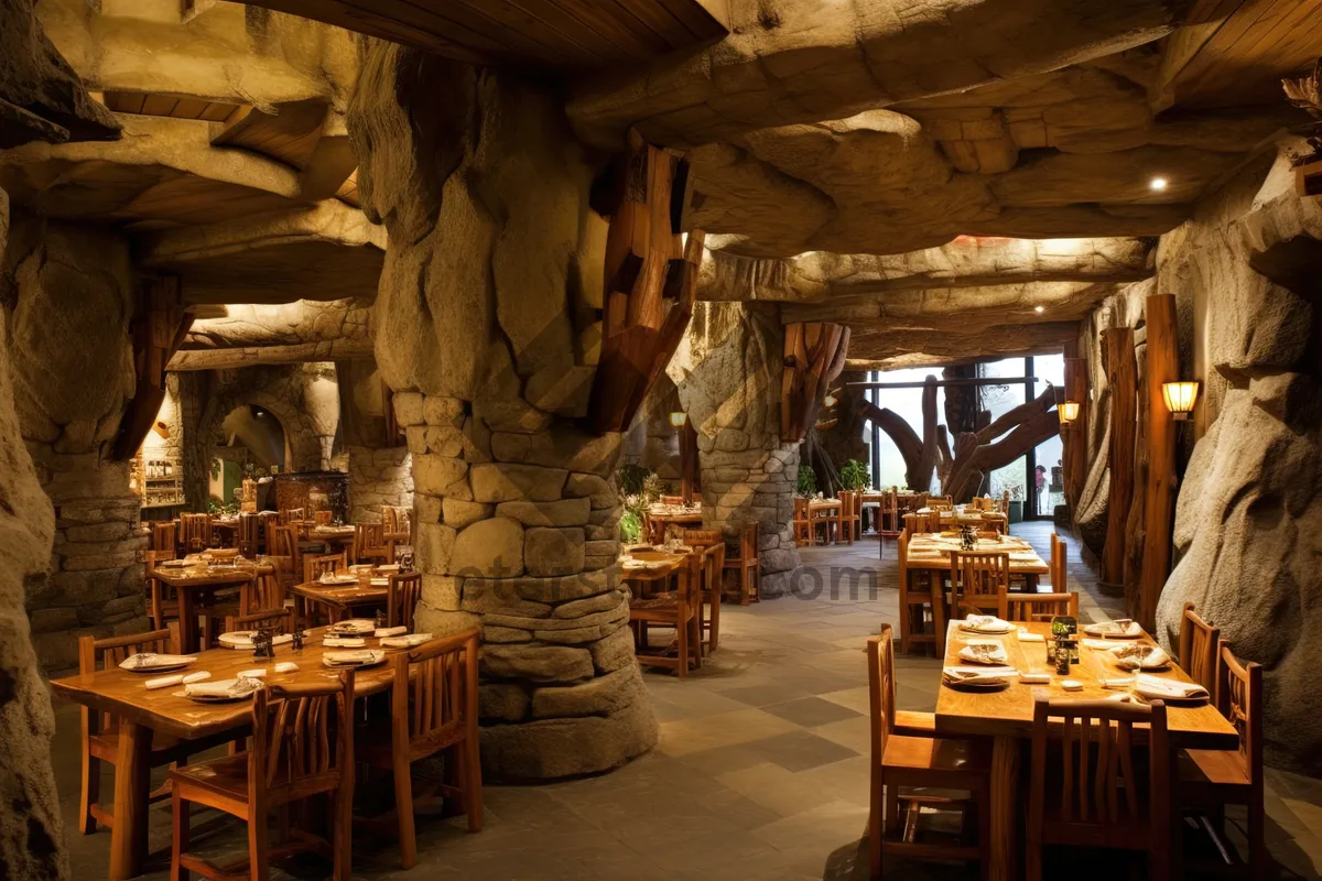 Picture of Ancient Temple Columns in Old Stone Warehouse