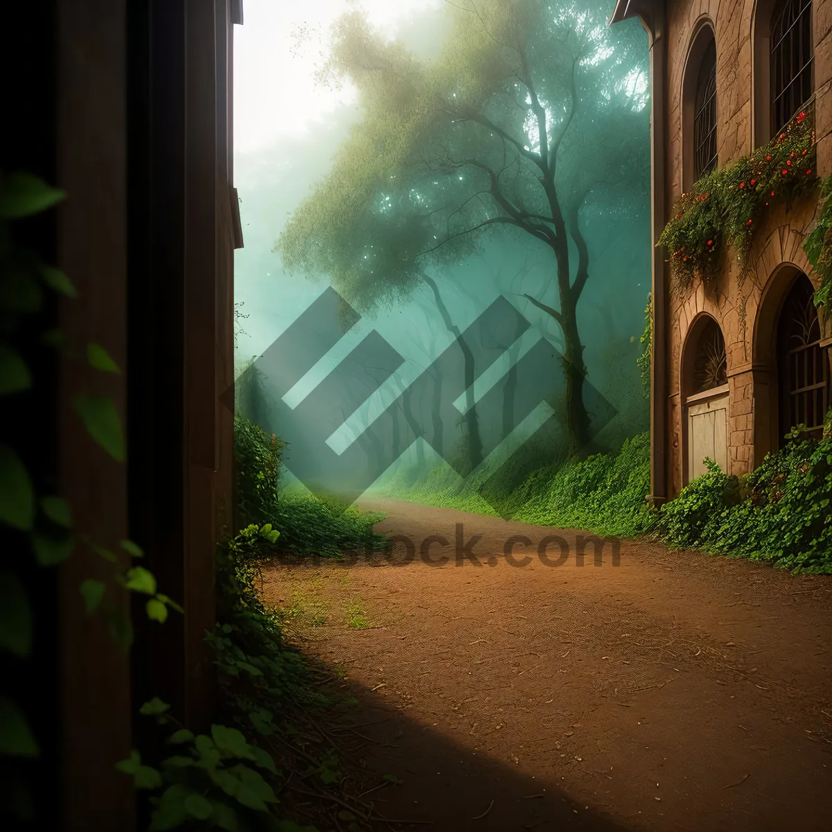 Picture of Tranquil Forest Path in Scenic Park