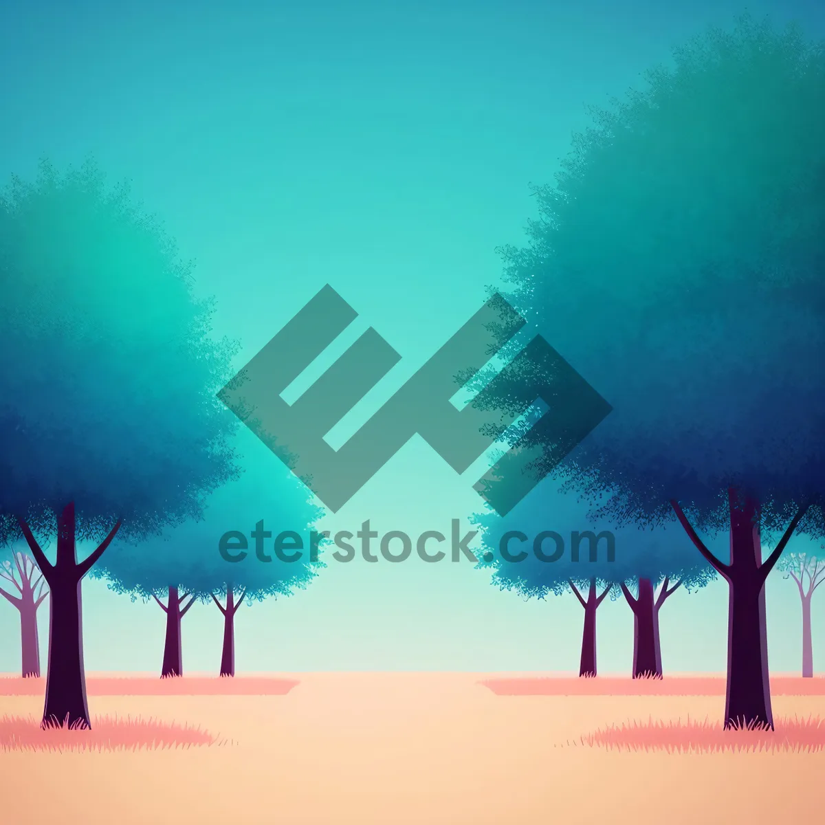 Picture of Vibrant Spring Silhouette - Oak Tree Landscape