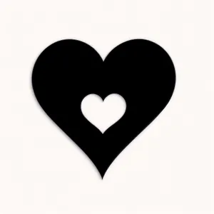 Romantic Heart Stencil Icon - 3D Graphic Design