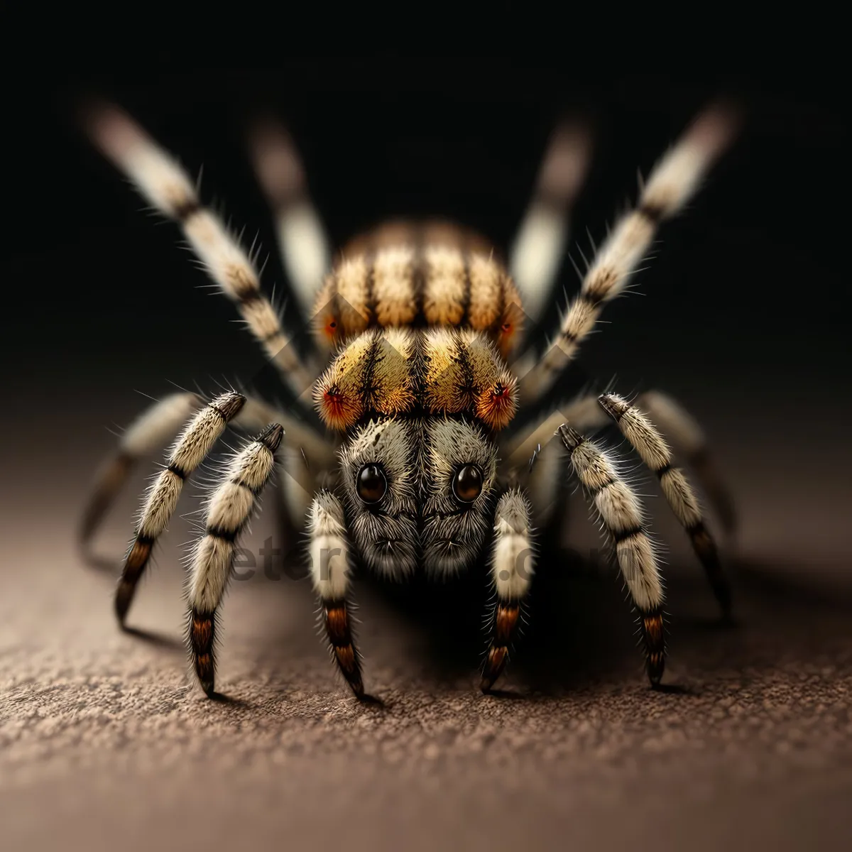 Picture of Black Arachnid in Wildlife: Wolf Spider with Strong Legs