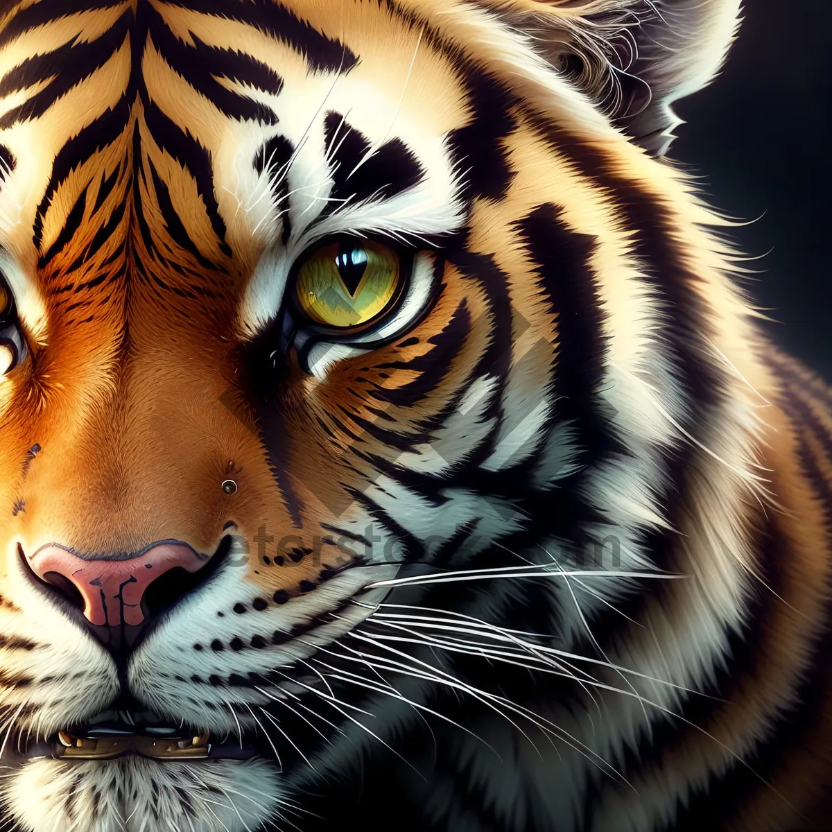 Picture of Striking Tiger - Majestic Wild Predator with Bold Stripes
