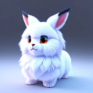 Cute Bunny Cartoon Art with Playful Ear