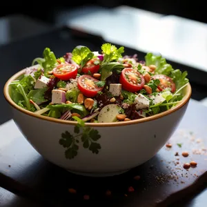 Fresh Vegetarian Salad Bowl with Nutritious Ingredients