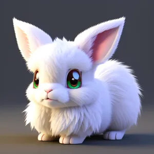 Fluffy White Bunny with Adorable Whiskers