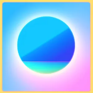 Modern 3D Glass Button Icon with Reflection