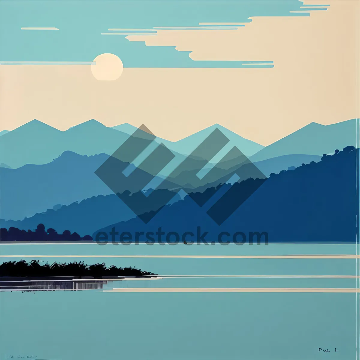Picture of Serene Waterscape with Majestic Mountain Reflection